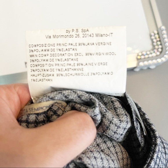 Piazza Sempione Blue Plaid Checkered Skinny Straight Leg Work Pants - Picture 8 of 9